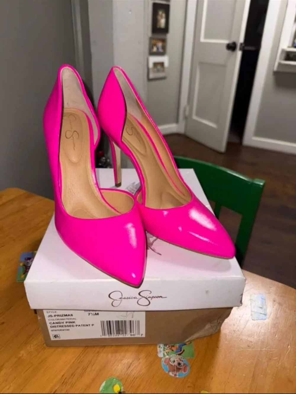 Jessica Simpson Hot Pink Patent Pointed-Toe Stiletto Pumps - Picture 1 of 1